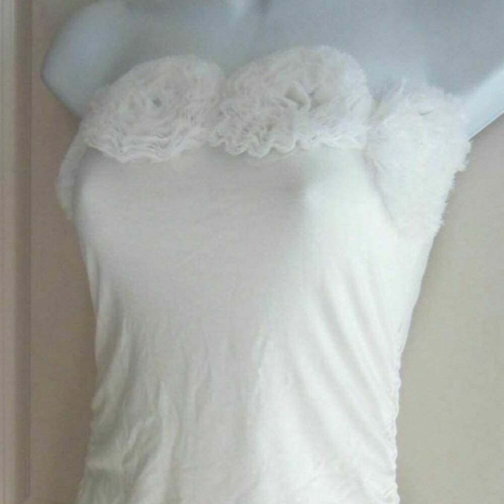 MITTO to the World off white strapless tight ruched mini dress S